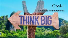  Presentation with think - Amazing PPT theme having think big arrow with beach backdrop and a  colored foreground