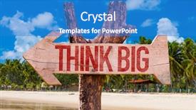  Presentation with think big - Theme enhanced with think big arrow with beach background and a  colored foreground