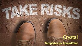  Presentation with risk top view - Beautiful PPT theme featuring the text take risk backdrop and a tawny brown colored foreground