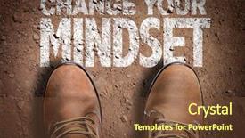  Presentation with mindset - Cool new PPT theme with text change your mindset backdrop and a tawny brown colored foreground