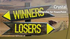  Presentation with winning - Presentation theme with psychology winning - winners - losers signpost background and a tawny brown colored foreground