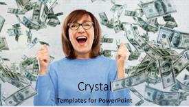  Presentation with jackpot - Beautiful slide deck featuring success jackpot and finances people backdrop and a light blue colored foreground