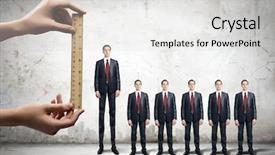  Presentation with career success story line - PPT theme featuring success leadership - successful confident businessmen standing background and a light gray colored foreground