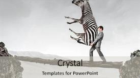 Presentation with media - Cool new PPT layouts with success leadership concept - businessman carrying zebra mixed media backdrop and a light gray colored foreground