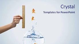  Presentation with fish aquarium - Amazing theme having success measure - aquarium with gold fish jumping backdrop and a sky blue colored foreground