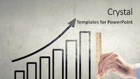  Presentation with growing - Cool new theme with success measure - close up of hand measuring backdrop and a light gray colored foreground