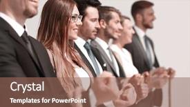  Presentation with successful group of surgeons - Presentation theme consisting of group of successful business people background and a violet colored foreground