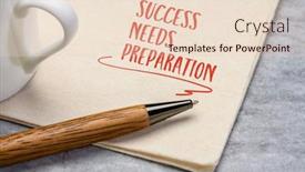  Presentation with motivational - Slide deck with success-needs-preparation-motivational-note background and a lemonade colored foreground