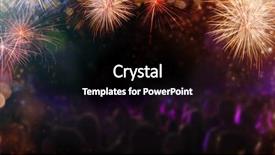  Presentation with firework - Colorful PPT theme enhanced with success new year and anniversary backdrop and a black colored foreground