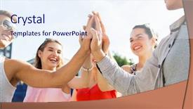  Presentation with helping hands - Theme with helping students achieve - success people teamwork and gesture background and a sky blue colored foreground