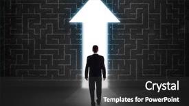  Presentation with maze - Amazing PPT theme having success road ahead - business person looking at maze backdrop and a dark gray colored foreground