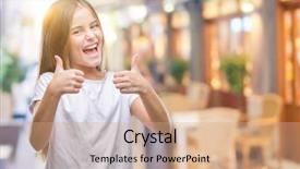  Presentation with beautiful midnight sun over - PPT layouts enhanced with success sign doing positive gesture background and a coral colored foreground