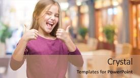  Presentation with beautiful midnight sun over - Cool new PPT theme with success sign doing positive gesture backdrop and a coral colored foreground