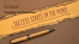  Presentation with inspirational - Theme with success-starts-in-the-mind background and a coral colored foreground