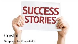  Presentation with story - Presentation consisting of success stories card isolated background and a white colored foreground