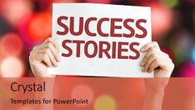  Presentation with story - Colorful presentation enhanced with success stories card with colorful backdrop and a coral colored foreground