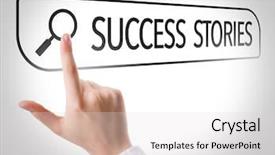  Presentation with story - Slide set consisting of success stories written in search background and a light gray colored foreground