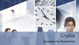  Presentation with business communication - Cool new presentation with success story - business collage illustrating finance communication backdrop and a light blue colored foreground