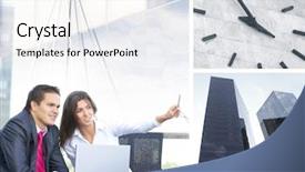  Presentation with story - Audience pleasing presentation theme consisting of success story - business collage illustrating finance communication backdrop and a sky blue colored foreground