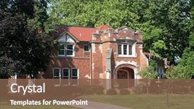  Presentation with story - Colorful PPT theme enhanced with success story - castle-like old home backdrop and a tawny brown colored foreground