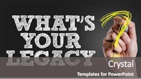  Presentation with legacy - Presentation having success story - hand writing the text whats background and a dark gray colored foreground