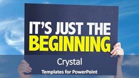  Presentation with story - PPT layouts consisting of success story - its just the beginning card background and a ocean colored foreground