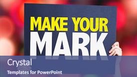  Presentation with story - Beautiful PPT theme featuring success story - make your mark card backdrop and a ocean colored foreground