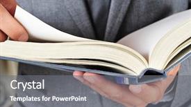  Presentation with story book - Beautiful slide deck featuring success story - man wearing a suit reading backdrop and a gray colored foreground