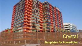  Presentation with story - Presentation design with success story - modern architecture background and a tawny brown colored foreground