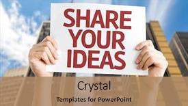  Presentation with ideas - Colorful PPT layouts enhanced with success story - share your ideas card backdrop and a coral colored foreground