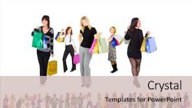  Presentation with cool - Colorful slides enhanced with success story - shopping is cool backdrop and a  colored foreground