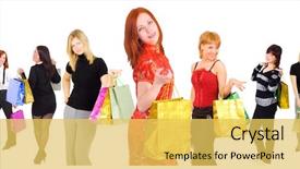  Presentation with mean - Cool new presentation theme with success story - when we go shopping we backdrop and a  colored foreground