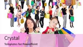  Presentation with mean - Colorful slides enhanced with success story - when we go shopping we backdrop and a  colored foreground