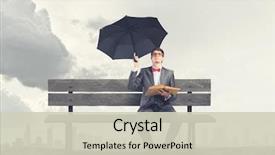  Presentation with story book - Colorful PPT theme enhanced with success story - young man in suit sitting backdrop and a soft green colored foreground