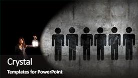  Presentation with lantern - Theme with success story - young pretty businesswoman with lantern background and a dark gray colored foreground