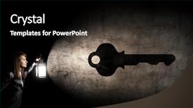  Presentation with lantern - Theme with success story - young pretty businesswoman with lantern background and a black colored foreground