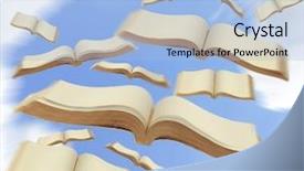  Presentation with books and gravel - PPT layouts with success story data - books fly to the sky background and a  colored foreground
