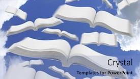  Presentation with fly - Amazing presentation having success story data - books fly to the sky backdrop and a  colored foreground