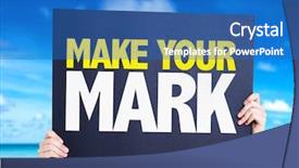  Presentation with story - Slides featuring success story leaders - make your mark card background and a teal colored foreground