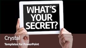  Presentation with secret - Slide set having success story leaders - tablet pc with text whats background and a tawny brown colored foreground