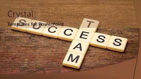  Presentation with wood rustic - Cool new slides with success-team-crossword-in-ivory backdrop and a coral colored foreground