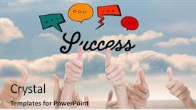  Presentation with composite - PPT layouts consisting of success text with speech background and a lemonade colored foreground