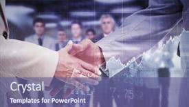  Presentation with business people moving gear - Audience pleasing slide deck consisting of success up front - close up of business people backdrop and a ocean colored foreground