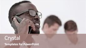  Presentation with successful - PPT layouts featuring success up front - close up successful businessman talking background and a coral colored foreground