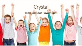  Presentation with children hands - Cool new PPT theme with success up front - happiness group children with their backdrop and a cream colored foreground