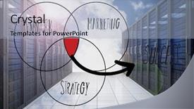  Presentation with server - PPT theme consisting of success venn diagram against server background and a light blue colored foreground