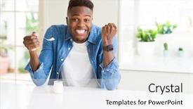  Presentation with healthy eating - Slide set enhanced with success very excited cheering emotion background and a white colored foreground