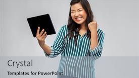  Presentation with sales forecast people behind success - Amazing PPT layouts having success-winning-gesture-and-people backdrop and a light gray colored foreground