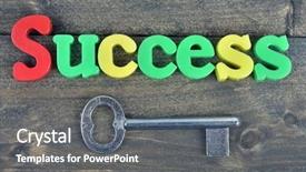  Presentation with solution success hard work pencil - PPT layouts enhanced with success word on wooden table background and a  colored foreground