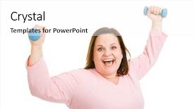  Presentation with success - Presentation with success working out with weight background and a white colored foreground